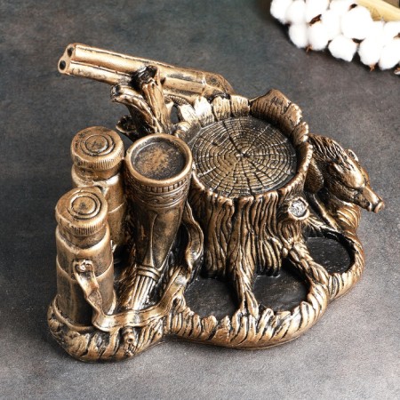 Standing for the bottle "Hunt" 33x23x26cm, bronze-4