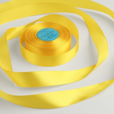 Satin tape, 25 mm × 33 ± 2 m, color yellow No. 128