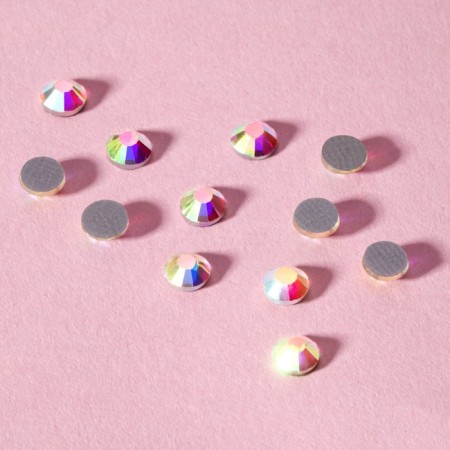 Thermoclayes “truncated cone”, with holography, glass, ss16, d = 3.5 mm, 100 pcs-1