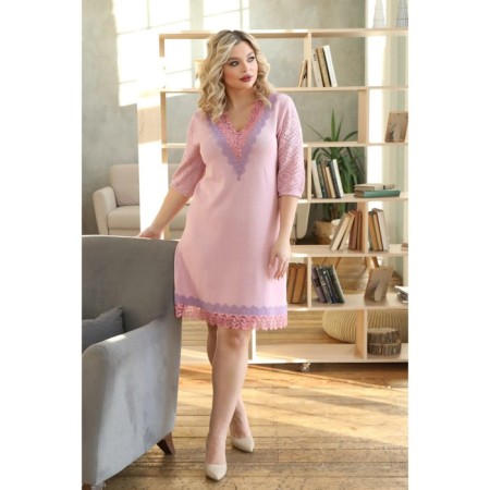 Women's dress, size 52, pink color-4