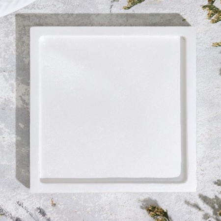 Square Square from gypsum, 10x1.5cm, white mother of pearl-2