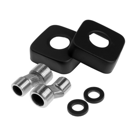 Bath mixer Zein Z3837, one -leaf, shower set, black-10