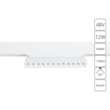 Магнитный трековый светильник Arte Lamp Linea A4668PL-1WH, LED, 12 Вт, 2.2х21.9х10.8 см, 1100 Лм, белый