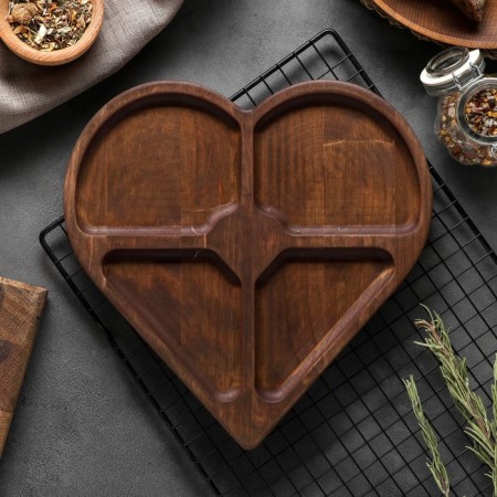 Menzhitsa Wooden ADELICA "Gift from the Heart", 4 sections, 25 × 1.8 cm, array of birch-2