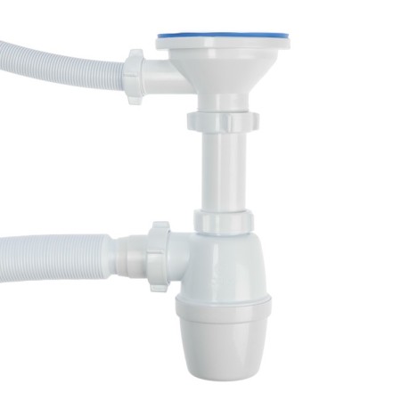 Siphon for washing ORIO A-50079-2, 3 1/2 "x 40 mm, with round overflation, with corrugated 40x40/50 mm-2