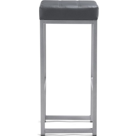 Baric stool Khurkroks Metal/Eco -leather, gray/gray 36x36x81 cm-2