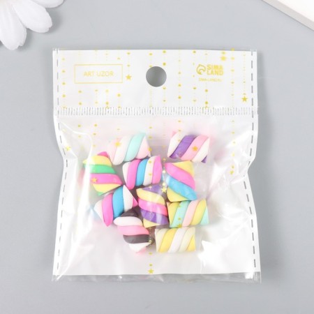 Decor for creativity plastic "Twisted pastille" set 10 pcs 1.1x1.1x1.5 cm-2