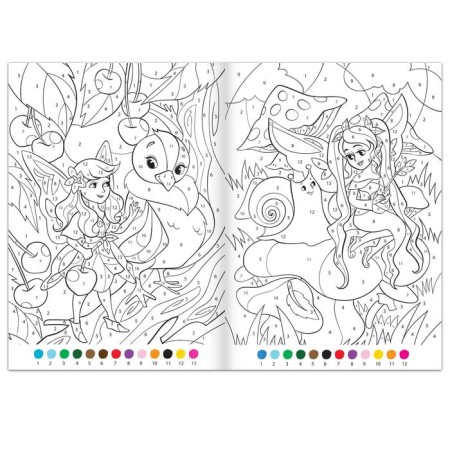 Coloring on the numbers "Beautiful Fairies", 16 pp., A4 format-2