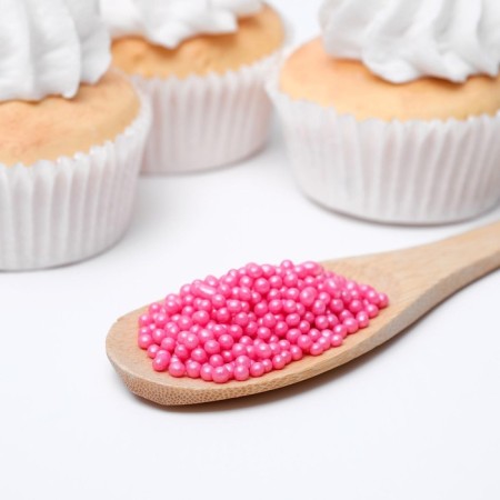 Confectionery sprinkling "Pearls", raspberry, 2-5 mm, 50 g-3