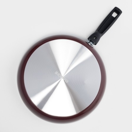 ALFA pan, D = 28 cm, removable handle, glass cover, anti -stick coating, burgundy color-11