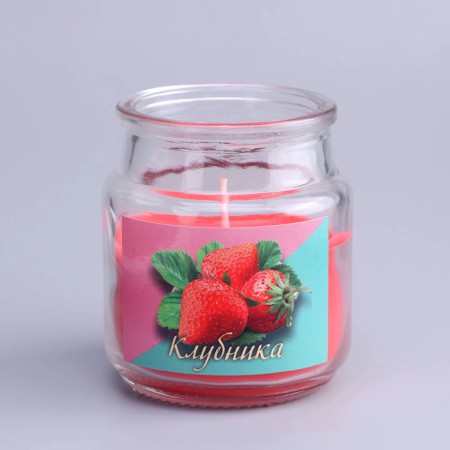 Candle in the bank Aromatic "Ripe Strawberry" 6x8.5cm-4