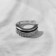 Earring "Kaff" Black and white lines, black and white color in silver