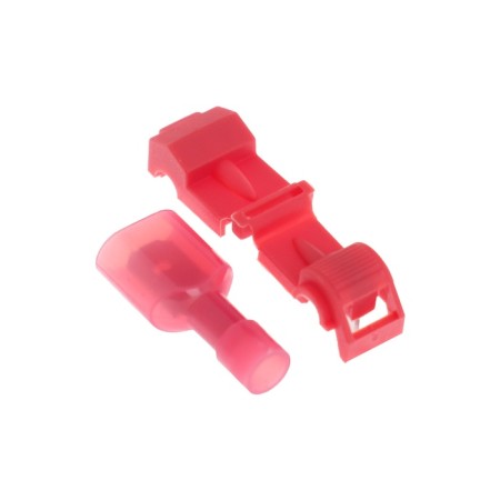 Connector T-shaped, puncturing type, under the wire 0.5-1.5 mm2, red, set 10 pcs-1