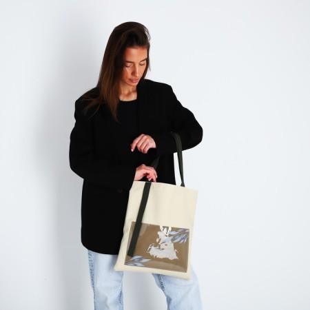 Chopper textile Botanica with pocket, 35 x 0.5 x 40 cm, beige-4