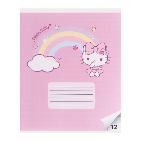 Notebook 12 sheets in the Hello Kitty+Kuromi line, cardboard cover, additional PVC cover, block 60 g/m2, mix-4