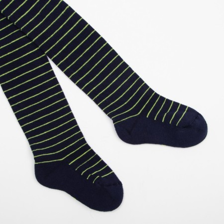 Baby tights with a terry foot, the color is dark blue, height 104-110-2