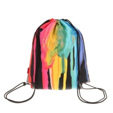 A bag for shoes 440 x 365 mm, Erich Krause, density 300D, with a reflective strip, Color Drips, Black/Pink/Blue
