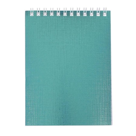Notepad A6, 40 sheets, in a cage, on a crest, Metallic "Mint", Bumvinyl cover, OFSET block