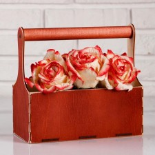 Wooden Kashpo 24 × 12 × 22 cm Maloni Demur, with a pen, a red tree give beautifully