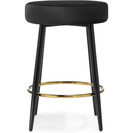 Barrier stool Plato metal/velor, black/black 43x43x65 cm-1