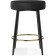 Barrier stool Plato metal/velor, black/black 43x43x65 cm