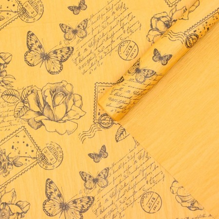 Paper packaging, ecolux fastened, "palermo", yellow/black, 0.7 x 5 m