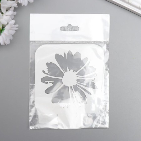 Plastic stencil "Flower" 9x9 cm-2