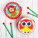 Musical toy "Drum", with a pattern, Mix color, paper membrane