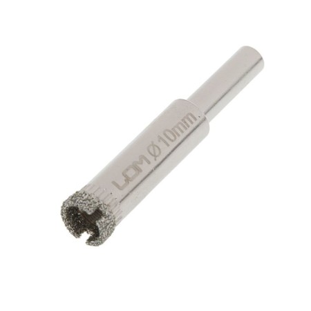 Diamond drill on glass and ceramic scrap, cylindrical shank, 10 x 55 mm