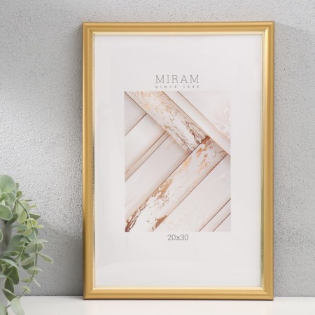 Photo frame plastic "Mira" 20x30 cm gold (plastic screen)