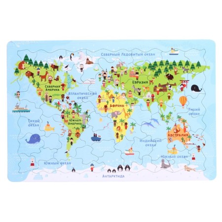 Puzzle tablet "Map of the World"