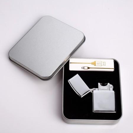 Electronic lighter, arc, usb, 5.6 x 3.8 x 1.3 cm, chrome-4