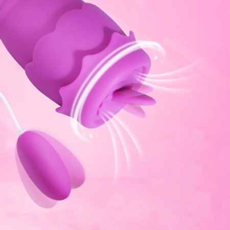 Vibroyaisa Oka-hips, with nozzles for nipples and clitoris, 12 modes, USB, silicone, purple-5