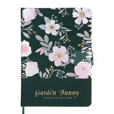 Notebook Gift 112l, Line, with a Fleet, a cut with a pattern of the cover, flowers (17.7x13.5cm) 1