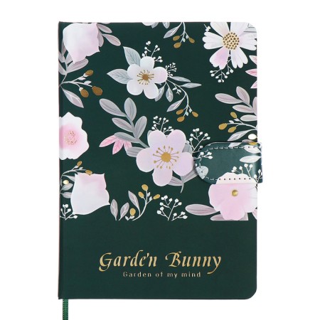 Notebook Gift 112l, Line, with a Fleet, a cut with a pattern of the cover, flowers (17.7x13.5cm) 1