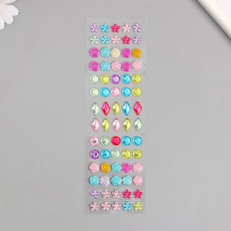Sticker of rhinestones plastic "Crystals" MIX 26x7 cm-3