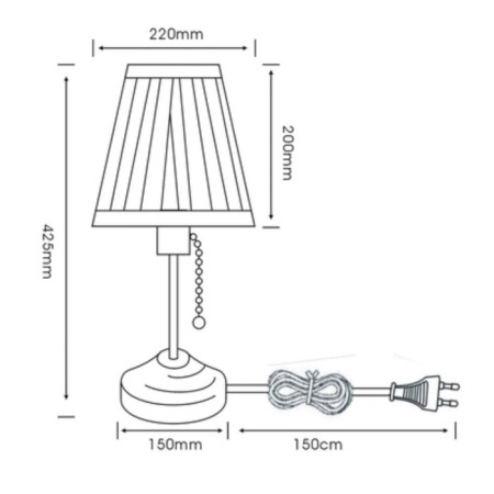 Decorative table lamp Arte Lamp Marriot A5039TL-1CC, E27, 60 W, 22x22x42 cm, chrome-2