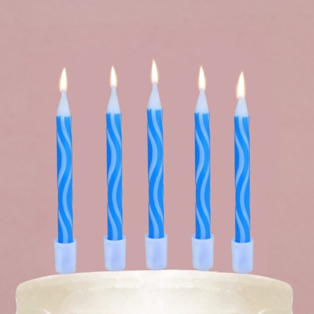 Candles for the cake "Happy Birthday", blue.-6
