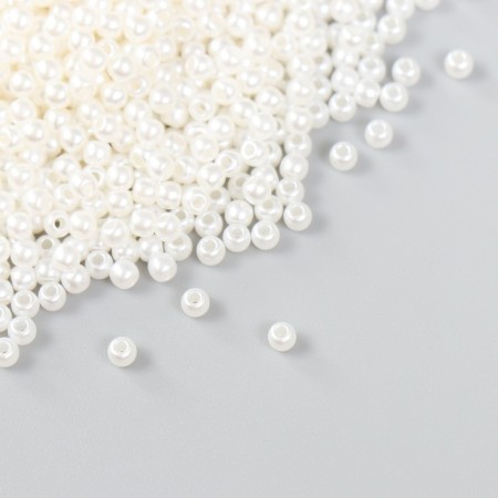 Set of beads "needlework" plastic, diameter 3 mm, 25 g, milk