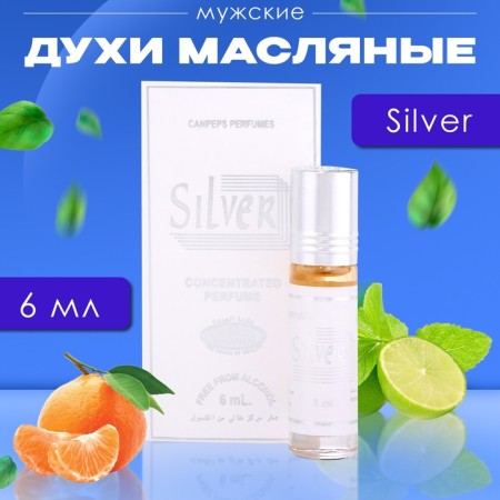 Men's oil perfume Silver, 6 ml