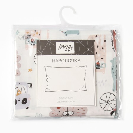Pillowcase Lovelife "zoo" 40*60 cm, satin, 100% cotton-3