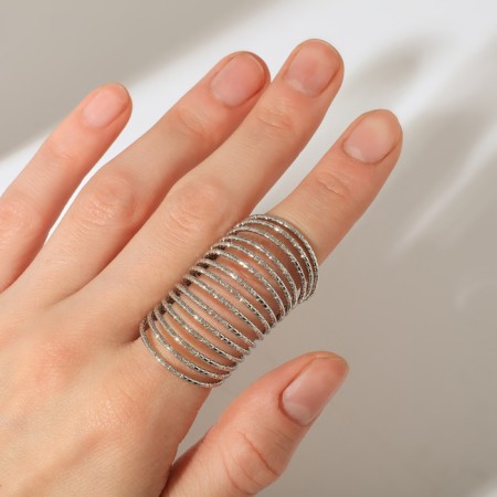 Ring "spring", silver color