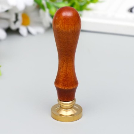 Printing for wax with a wooden handle "Rose in a flask" 9x2.5x2.5 cm-2