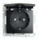 1-seater s/s outlet with a lid (mechanism), Stekker series Erna, PST16-9112-03, Black