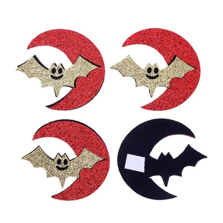 Glue -based decor "bat" set of 4 pcs., Size 1 pcs: 5.5 × 5.2 cm-1