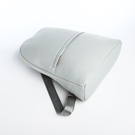 Women's backpack made of artificial leather with lightning, 2 pockets, color light blue-3