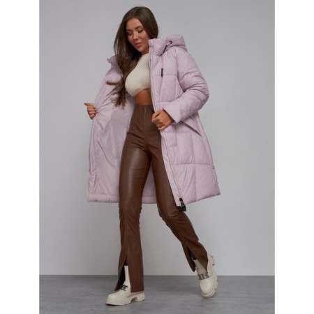 Coat insulated winter female, size 46, purple color-14