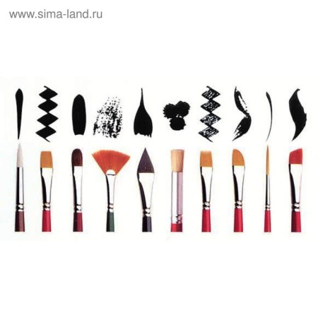 Set of brushes nylon 5 pieces: 3 round, 2 flat-2