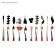 Set of brushes nylon 5 pieces: 3 round, 2 flat