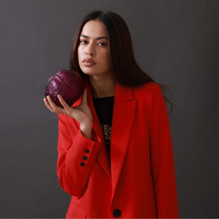 Jacket female single -breasted mist p. 48, red-7